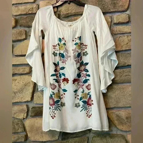 Entro Womens Floral Boho Midi Lined Rayon Johnny Was like dress small - Picture 1 of 13